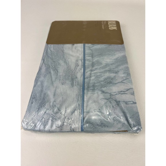 Vintage Spring Home Bill Blass Full Flat Sheet Blue Marble Print - Picture 4 of 7